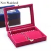 Jewelry Boxes Necklace Display Boxes Bracelet Holder Pallet Jewelry Box Jewelry Display Box Velvet Lid Pendant Organizer Case with Cover 230515
