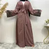 Ethnic Clothing Beaded Open Abaya For Women Dubai 2023 Fashion Middle East Muslim Islamic Kimono Abayas Turkey Dresses Kaftan Jalabiya