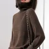 Kvinnors tröjor Cashmere tröja Kvinnor Streetwear Långärmad Pullover Autumn Turtleneck Stickad Top Loose Black Women's Clothing