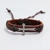 Armreif Trendy Vintage Leder Geflochtenes Kreuz Armband Charme Herrenmode Punk Hip Hop Schmuck Zubehör Party Geschenke