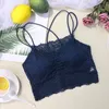 Camisoles Tanks Femmes Soutiens-Gorge Pad Push Up Soutien-Gorge En Dentelle Sans Fil Top Sexy Bralette Plus La Taille Fitness Sous-Vêtements Fleur Motif Lingerie Full Cup