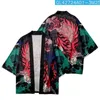 Abbigliamento etnico Casual Uomo Donna Cardigan da spiaggia allentato Cartone animato giapponese Tigre Kimono stampato Yukata Harajuku Haori