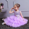 Robes de fille Puffy Flower Dress Cute Birthday Shiny Wedding Party Filles Première Communion