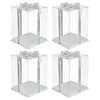 Present Wrap 4 PCS Wedding Cake Stand Moon Boxes Transparent Box Plastkakter Clear Treat Keeper