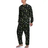 Vêtements de nuit pour hommes Funny Frog Pyjamas Automne Cute Cartoon Forgs Lovers Night Slpwear Male Two Piece Graphic Long Slve Warm Pyjama Sets