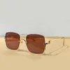 1279 Goud/Geel Vierkante Zonnebril Half Frame Dames Heren Zomer Sportzonnebril Sunnies gafas de sol Sonnenbrille Zonneschermen UV400 Brillen