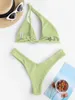 Costumi da bagno da donna Brit Manuela X ZAFUL Bikini a gamba alta con taglio a costine monospalla