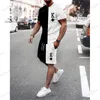 Agasalhos masculinos conjunto de camisetas esportivas shorts terno verão praia esportes agasalho roupas masculinas oversized de alta qualidade 2 peças