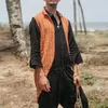 Men's Vests Summer 2023 Men's Cotton And Linen Vest Jacket European American Selling Cardigan Top