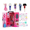 Armadio per mobili Kawaii Dolly 43 articoli/lotto Giocattoli per bambini Mini accessori per bambole Armadio scarpe per Barbie Gioco per bambini fai-da-te Presente