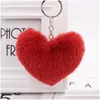 Key Rings Heartshaped Pom Fluffy Keychain Pendant Ornament Organizer Holder Novelty Gift Keyring Accessories Women Keychains 916 Q2 Ot1Q2