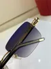 New fashion design square sunglasses 012 rimless K gold frame marbled glasses temples simple generous style versatile outdoor uv400 protection glasses
