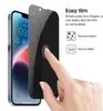 Privacy tempered glass screen protector For iphone 14 14pro 13 12 pro max 11 XR 7 8 plus anti-spy protect film With Retail Package