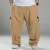 Men's Pants Spring Winter Men cargo pants safari style thick High street wear plus size 10XL pockets Skateboard pants straight pants 230516