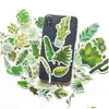 Autocollants De Voiture Pack De 60 Pcs Plante Verte Monstera Feuille De Bananier Pour Lage Skateboard Notebook Casque Bouteille D'eau Stickers Enfants Cadeaux Drop Dhp6W