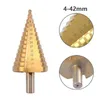 Sacs de rangement HSS Step Cone Drill Bit - 4-42Mm 14 tailles Outil de coupe de trous à tige ronde Acier à grande vitesse