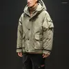 Männer Unten Koreanische 2023 Männer Kleidung Parka Mit Kapuze Baumwolle Mantel Warme Jacke Parkas Herren Winter Jacken Und Mäntel KJ2765