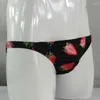 Underpants Super Low Rise Mens Underwear G2134 Flat Front Seamless Bikini Floral Prints