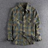 Men's Casual Shirts Kaji retro tooling plaid shirt men's flannel sanding comfortable casual American Joker shirt jacket in autumn and winter 230516