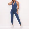 Gym Clothing Wmuncc Jumpsuit Women Sexy Blackless Strapped One-piece Set With Chest Pad Breathable Trainning Sportswear