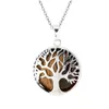 Collane con ciondolo Sterling Sier Gemstone Family Tree Of Life Collana Gioielli delicati Anniversario Regali di compleanno per ragazze Mamma e Wo Dhq94