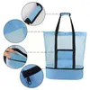 Shoppingväskor kvinnor mesh tygväska transparent mode en axel picknick ihålig strand dubbelskikt ryggsäckar z0n2