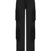 Pantalones de dos piezas para mujer Rapcopter Jeans Kargo Saku Besar Fruncido Celana Panjang Berpinggang Coklat Muda Moda Streetwear Denim Jogger Wanita 230515