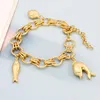 Braccialetti con ciondoli Bracciale per donna Catene a mano di pesce romantico Moda gioielli africani di Dubai Regali di gioielli regolabili in rame placcato oro 24k