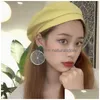 매력 여름 스타일 신선한 레몬 매달린 귀걸이 여성을위한 한국 식물 수지 과장된 보석 귀이 드롭 배달 otqel