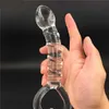 Vibrators Transparent Crystal Glass Vagina Massager Dual Head Huge Dildo Anal Ass Plug G spot Stimulation Sex Toy for Couples Masturbator 1120