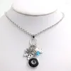 Pendant Necklaces 1PC Snap Necklace 18mm Jewelry Winter Gloves Snowflakes Snowflake Collar