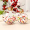 Nouveau 50 pcs Or Argenté Transparent Boule De Noël En Plastique Boules Effacer Remplir Arbre De Noël Suspendu Ornement Décor Jouets Nouvel An Décoration