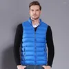 Hombres abajo hombres otoño invierno chaleco Parka chaqueta sin mangas algodón cintura abrigo Chalecos Para Parkas Hombre 2023 KJ2709