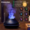 Steamer Kinscoter Volcanic Aroma Diffuser Essential Oil Lamp 130ml USB Portable Air Humidifier with Color Flame Night Light 230515