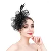 Kopfbedeckungen, schöner Party-Kopfhut, einfarbig, durchsichtig, Vintage-Abschlussball-Dekor, rutschfester Fascinator, Hochzeits-Kopfbedeckung
