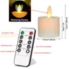 Velas Recargable Control remoto LED Funciona con pilas Luces de té sin llama Luces de té parpadeantes realistas con mecha móvil 230515