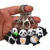 Mignon panda porte-clés pendentif en trois dimensions panda poupée mode sac ornements voyage petits cadeaux bijoux pendentifs
