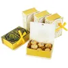 ギフトラップ10pcs book shape eid mubarak Box Golden Chocolate Candy Ramadan Decoration Homeイスラムイスラム教徒フェスティバルパーティー用品