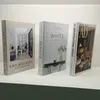 Objets décoratifs Figurines 3pcsSet Mode Faux Livres Décoration De Luxe Livre Designer Salon Simulation Décor À La Maison Cadeaux 230515
