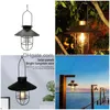 Garden Decorations Retro Solar Lantern Yard Patio Decor Outdoor Wall Hanging Light Vintage Lamp With Warm White Bb H0917 Drop Delive Dhs2I