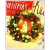 Flores decorativas Christmas Wreath Led Night With Bow Decoration Door pendurado Rattan Ornament Garland Decorações de natal decoração de casa 8