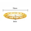 Bangle Flower Shaped Hollow Filigree Women Armband Yellow Gold Filled Classic Dubai Bridal Jewelry Gift