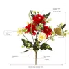 Decorative Flowers Artificial Retro Silk Rose Bouquet Camellia Peony Vintage Bride Holding Fake Flower Home Wedding Decoration Accessories