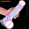 Coriandoli 14-25cm Dildo Trasparente Ventosa in silicone Giocattolo G-Spot Vagina Sex Dolll per donne Dick realistico