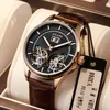 Relógios de pulso Assista masculino Moda casual Luxo automático Mechanical Double Flywheel Concept Business Hollow Business 2023