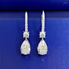 Bengelen oorbellen Water Drop Diamond Earring Real 925 Sterling Silver Wedding For Women Bridal Promise Sieraden Gift