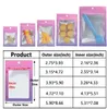 Gradient Rainbow Color Mylar Aluminum Foil Package Jewelry Storage Pouch Clear Show Window Resealable Plastic Zipper