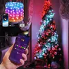 Strängar LED -strängljus för julgrandekor smart bluetooth Xmas -lampor app fjärrkontroll dekorerad