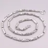 Correntes Real 925 Sterling Silver 3,5mm Link Chain Chain Charclace 19,7 "15-16g