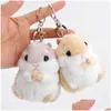 Porte-clés Mignon Doux En Peluche Dessin Animé Animal Porte-clés Petit Hamster Jouet Poupée Porte-clés En Peluche Souris Pendentif Chaîne Femmes Sac Charmes Trinke Otek7